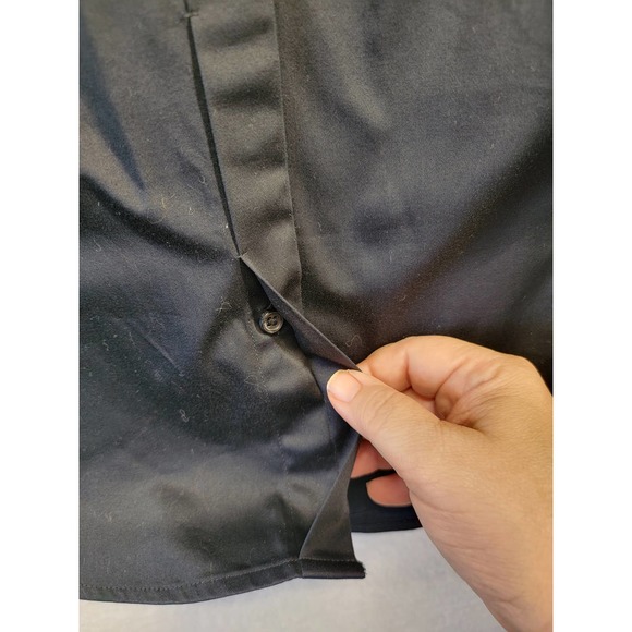 NWOT Lane Bryant Black Structured Collared Button Down Blouse, Sz 18 - Picture 5 of 9